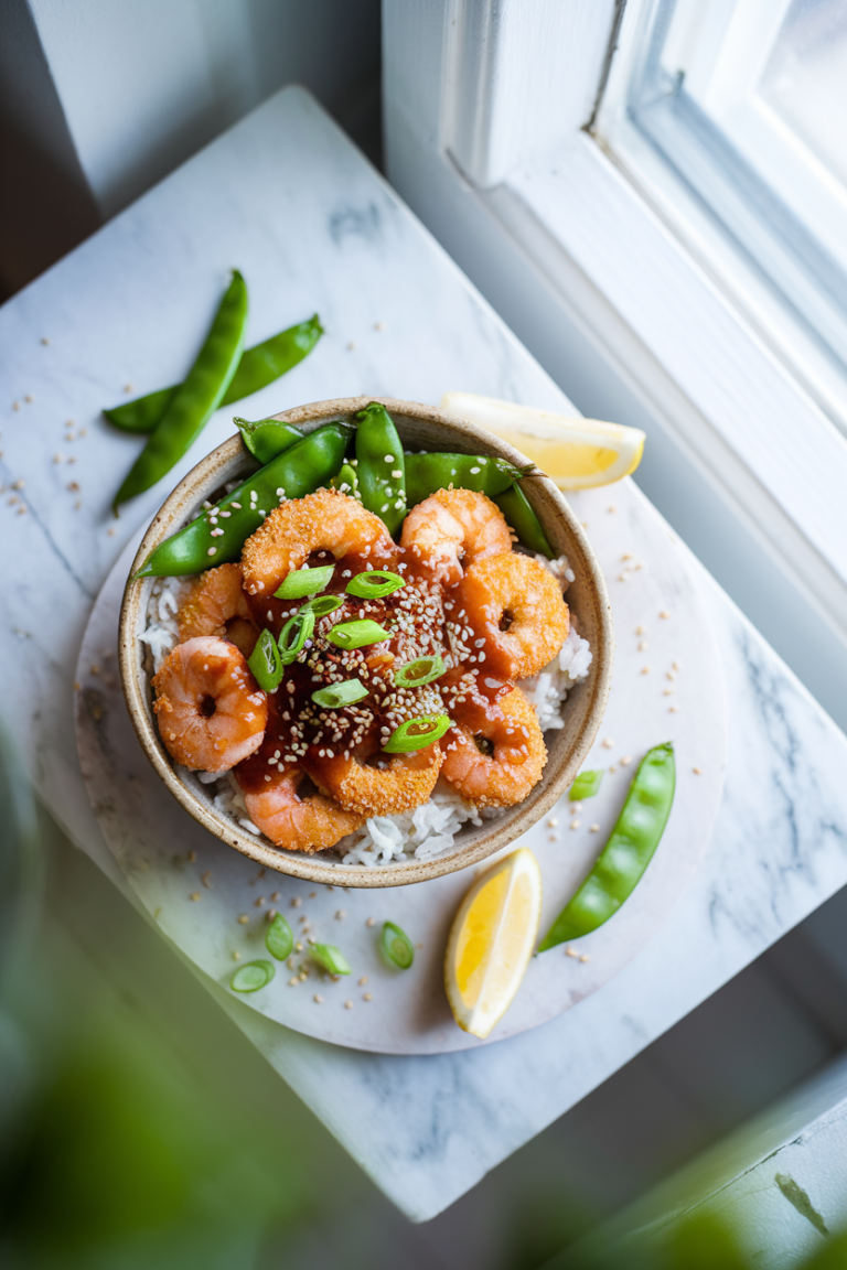 Asian Shrimp Piccata Bowls image
