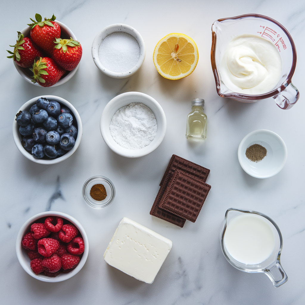 Berry Swirl Icebox Cake ingredients