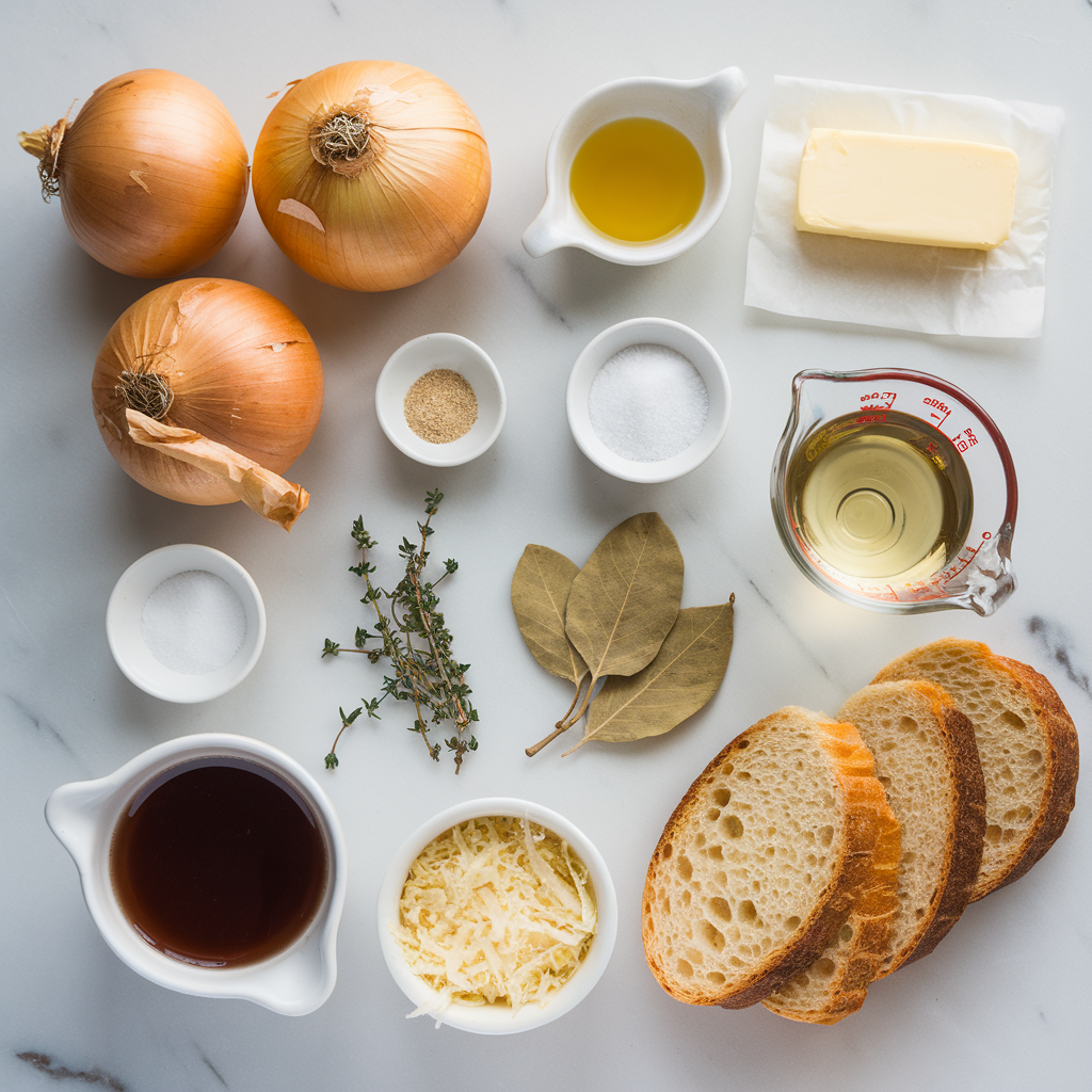 Classic French Onion Soup ingredients