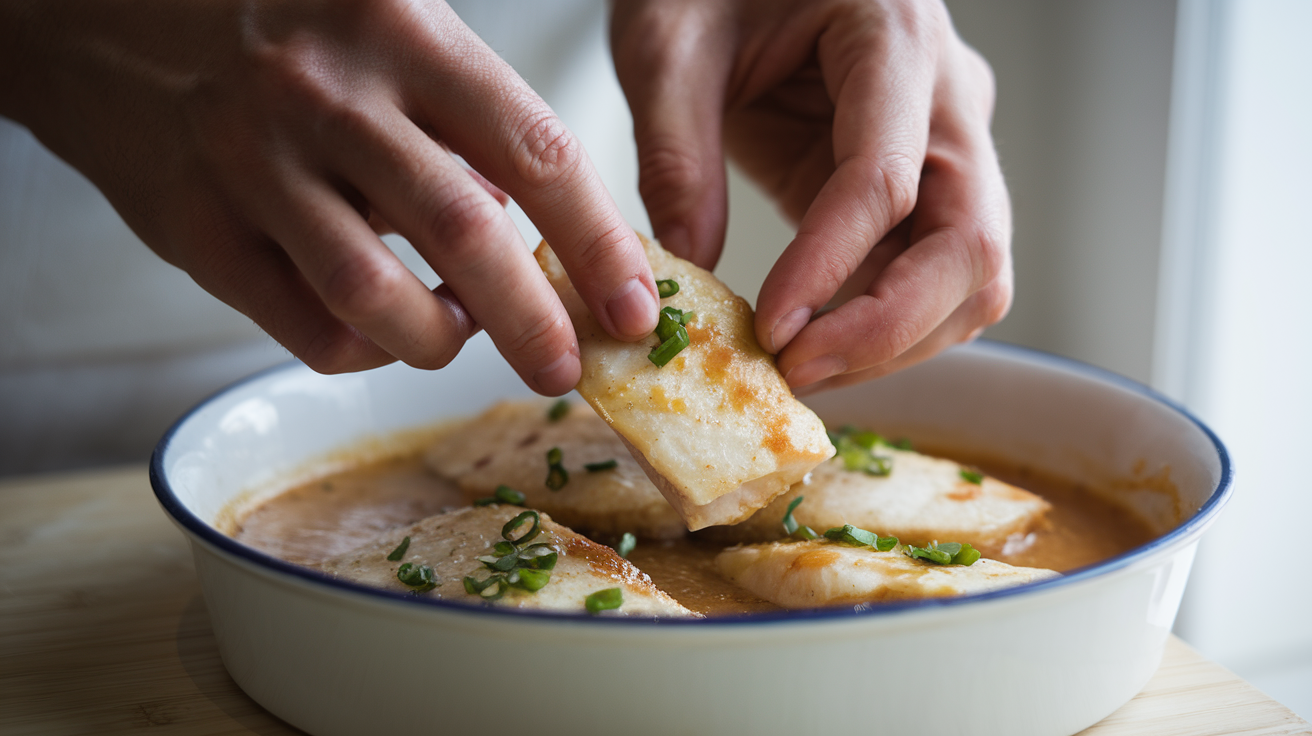 Copycat Del Taco Beer Batter Fish Tacos preparation
