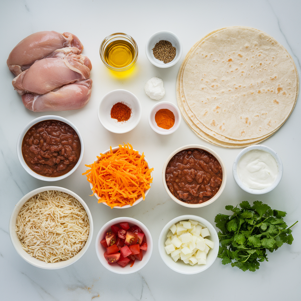 Copycat Del Taco Chicken Burrito ingredients