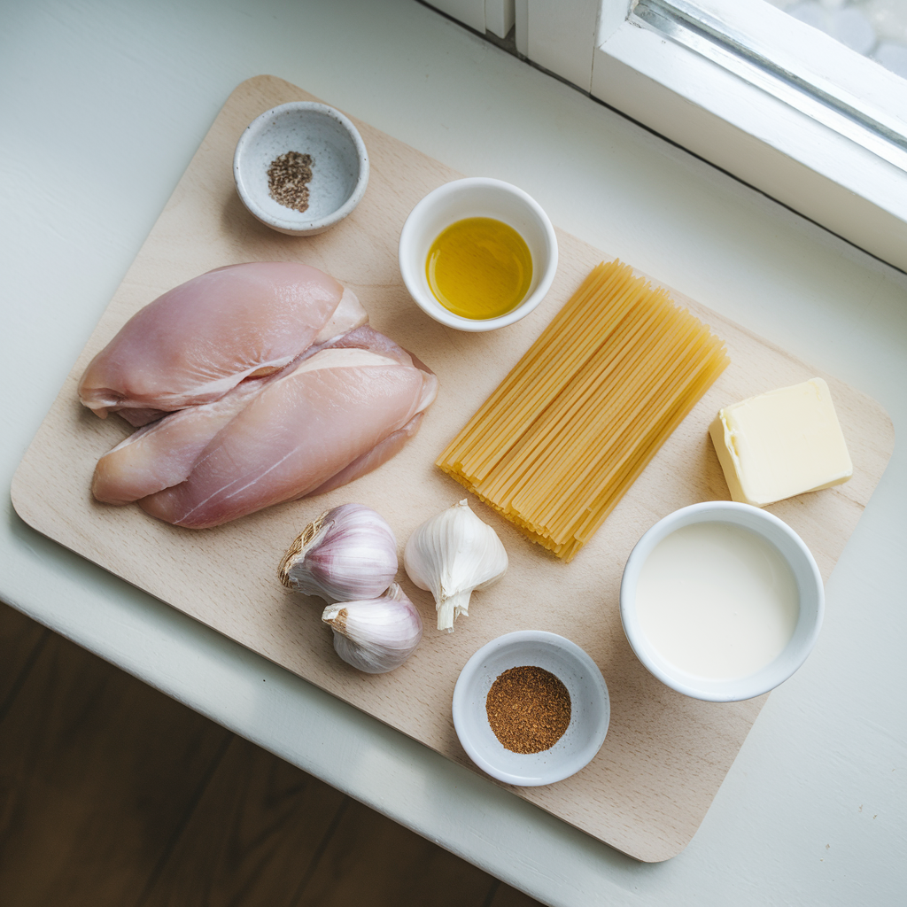 Creamy Lemon Chicken Pasta ingredients