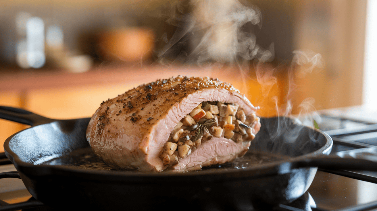 Family Reunion Stuffed Pork Tenderloin with Apple Sage Filling - Cooking process