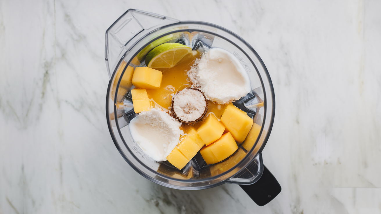 Frozen Mango Coconut Popsicles - step 1