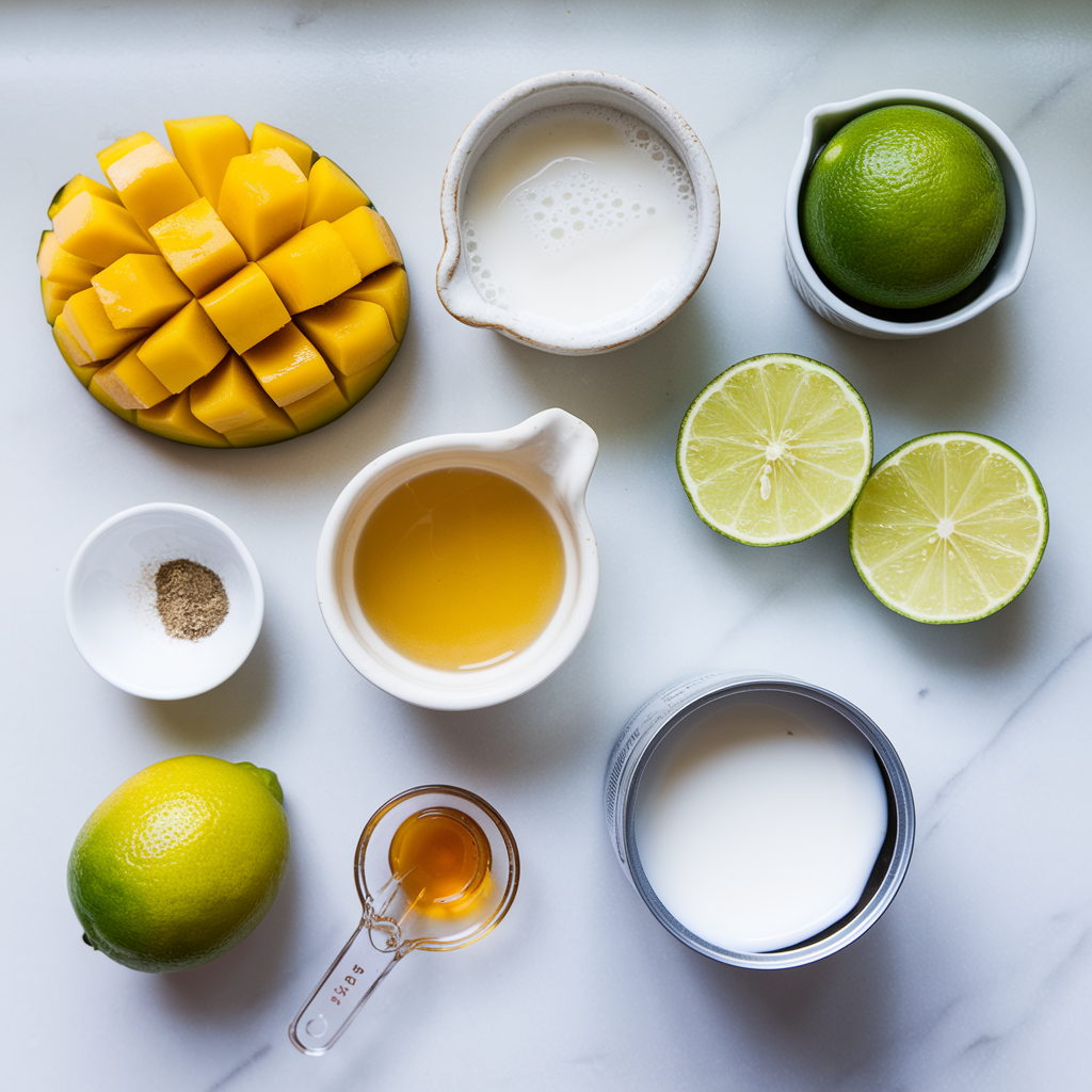 Frozen Mango Coconut Popsicles ingredients
