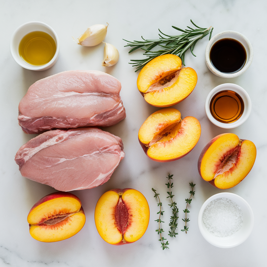 Grilled Peach Pork Tenderloin ingredients