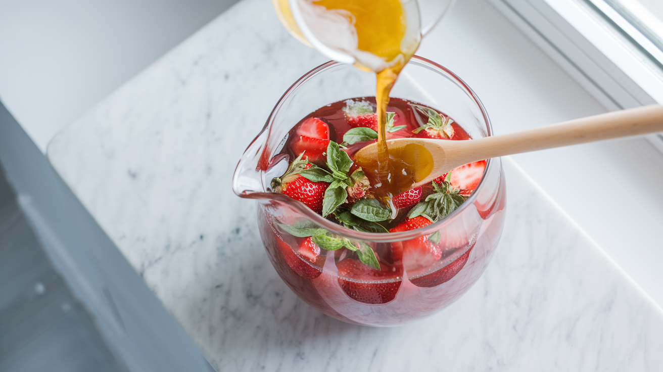 Honey Strawberry Basil Lemonade - step 3