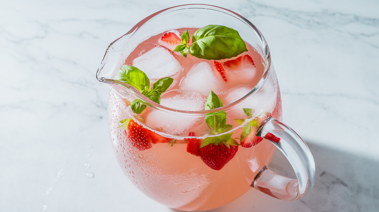 Honey Strawberry Basil Lemonade - step 4