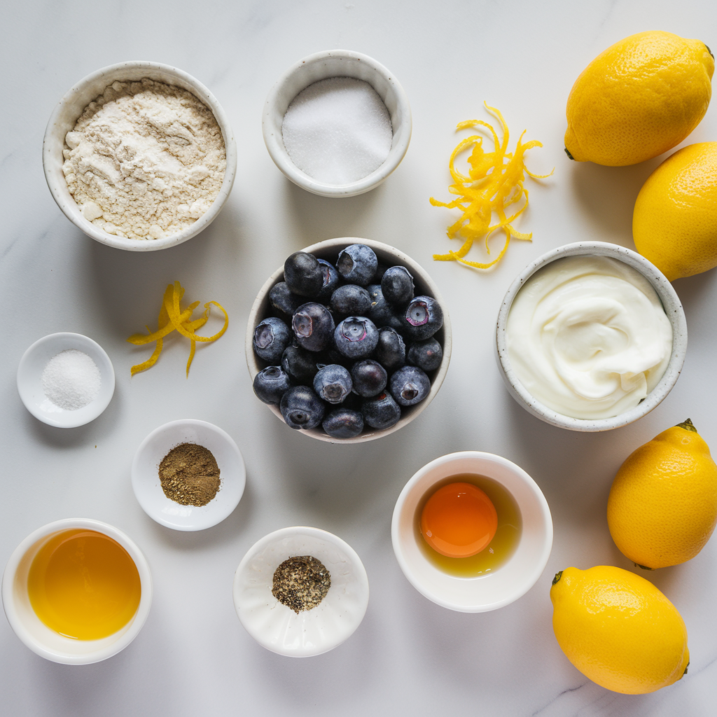 Lemon Blueberry Yogurt Muffins ingredients