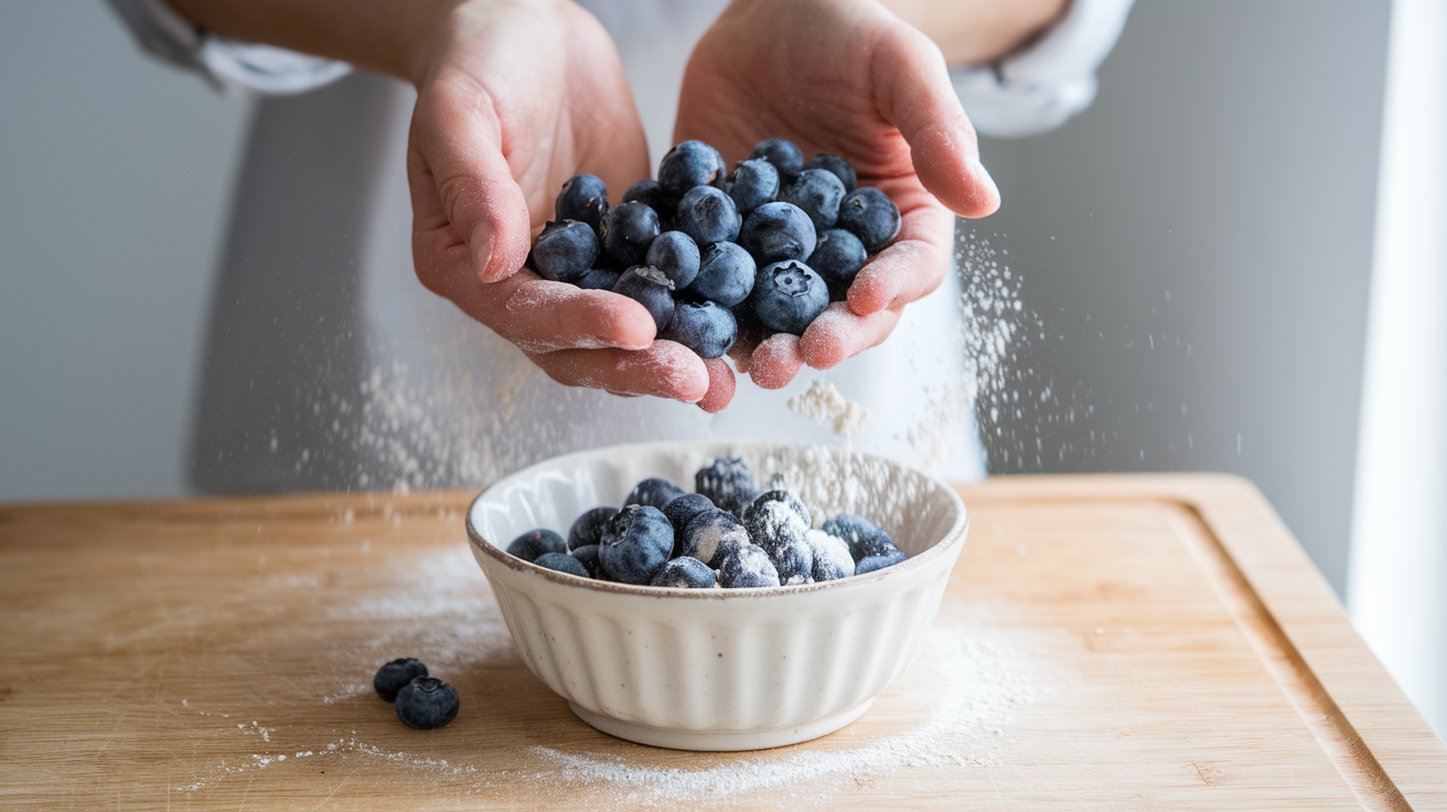 Lemon Blueberry Yogurt Muffins preparation