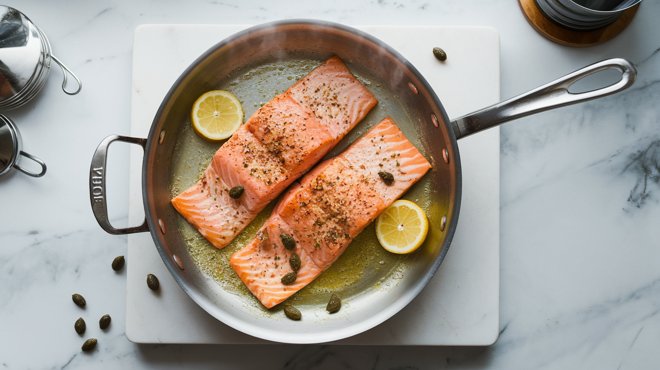 Lemon Garlic Butter Salmon with Capers - step 2