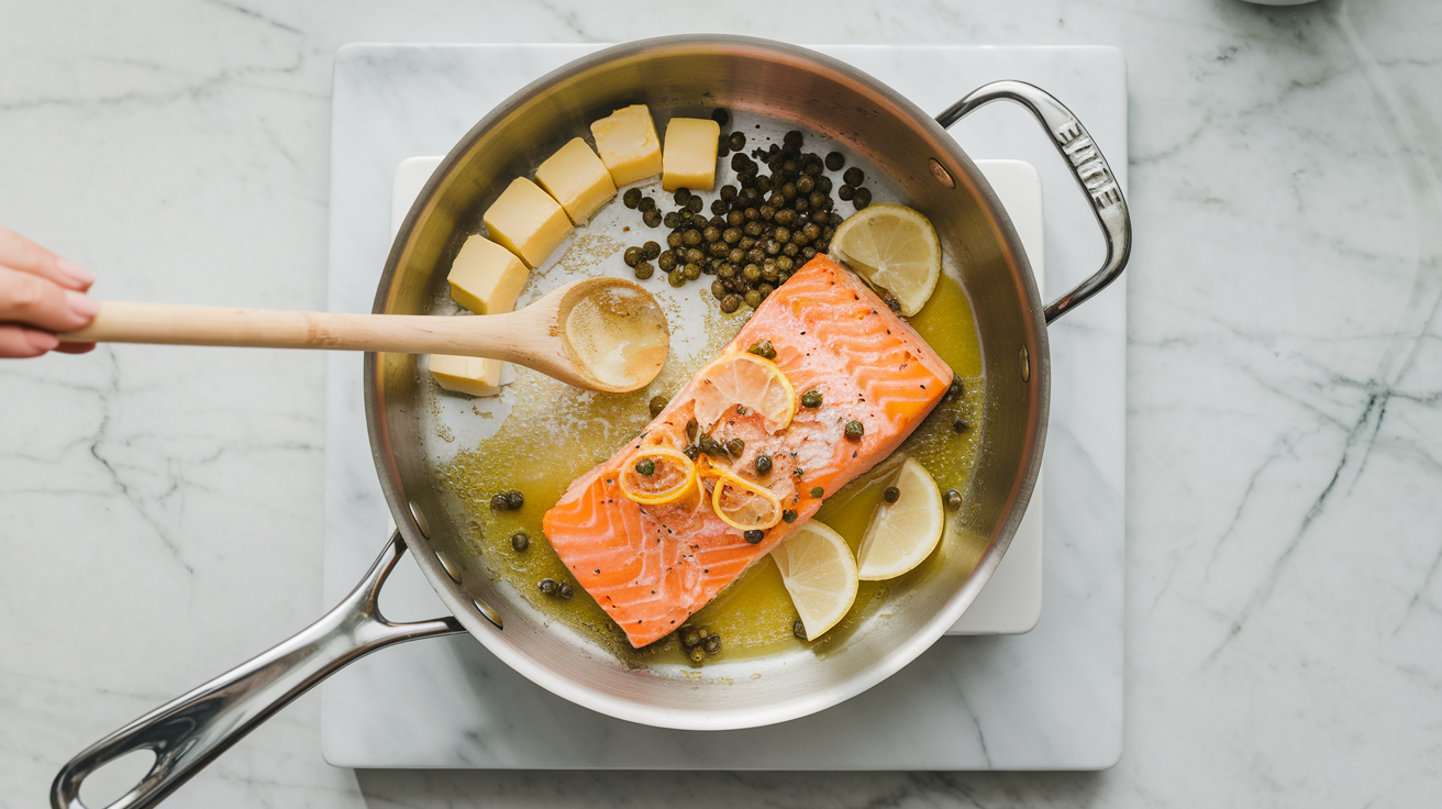 Lemon Garlic Butter Salmon with Capers - step 3