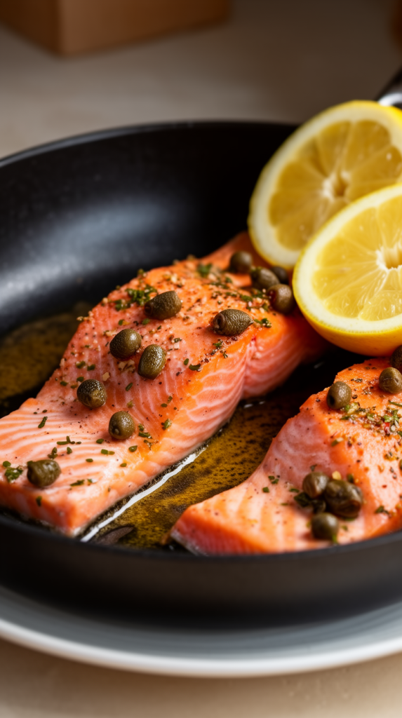 lemon garlic butter salmon with capers