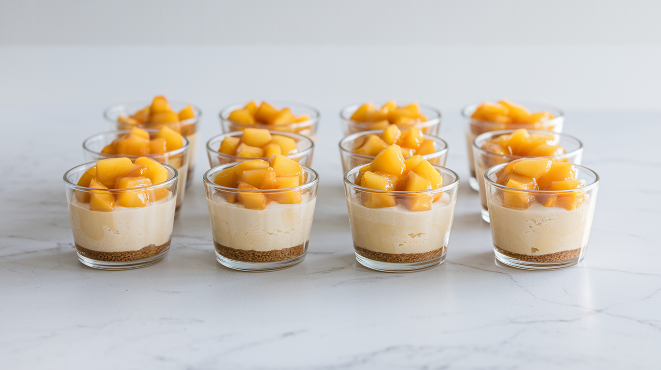 No Bake Peach Cheesecake Cups step 4