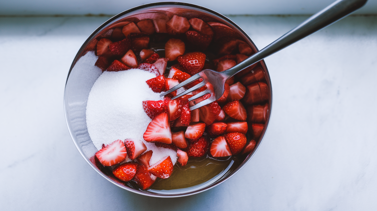 No Churn Strawberry Ice Cream - step 1
