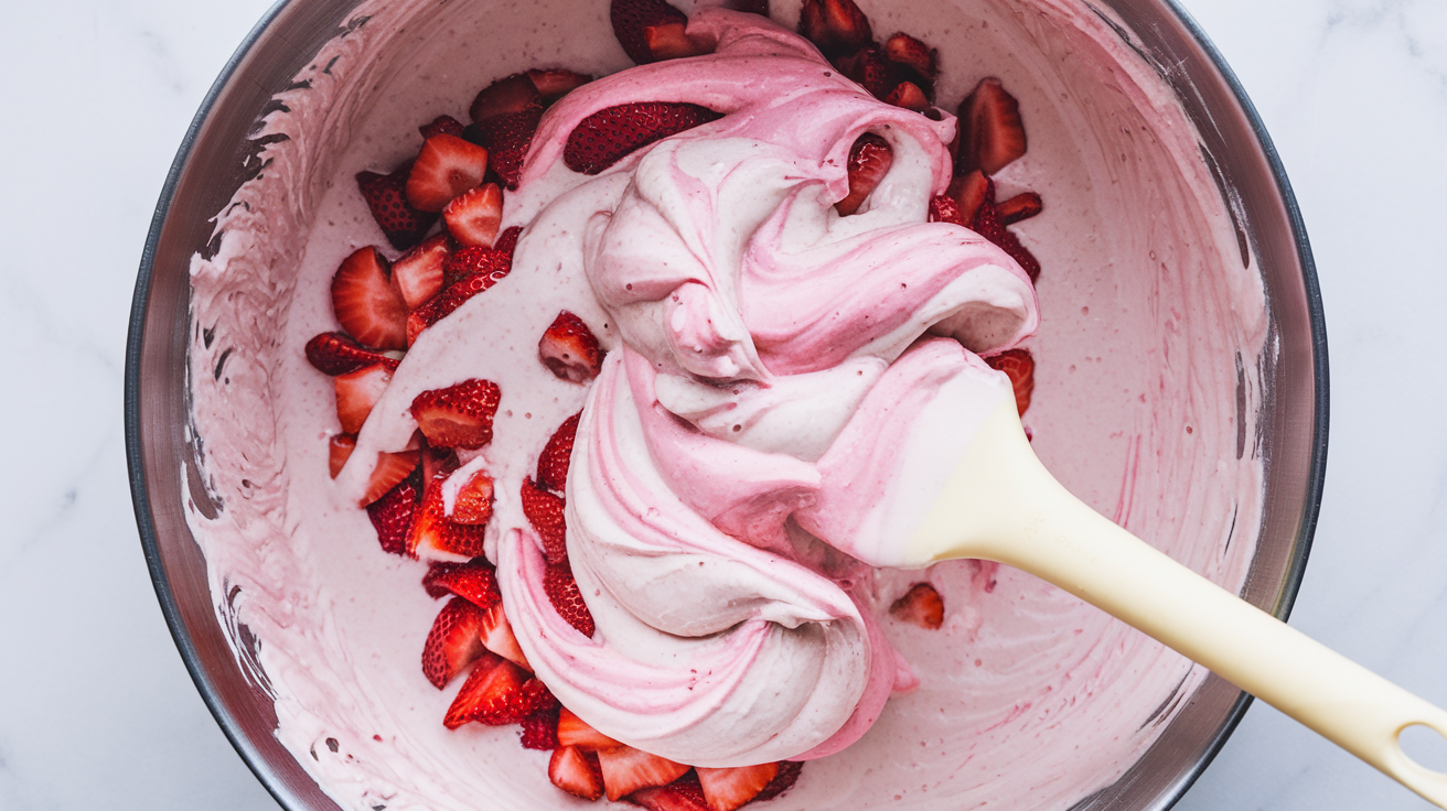 No Churn Strawberry Ice Cream - step 4