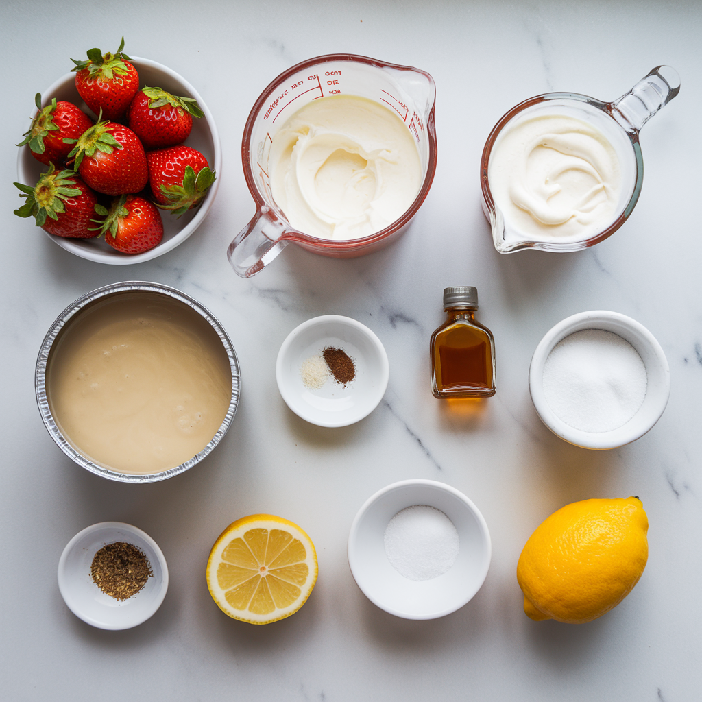 No Churn Strawberry Ice Cream ingredients