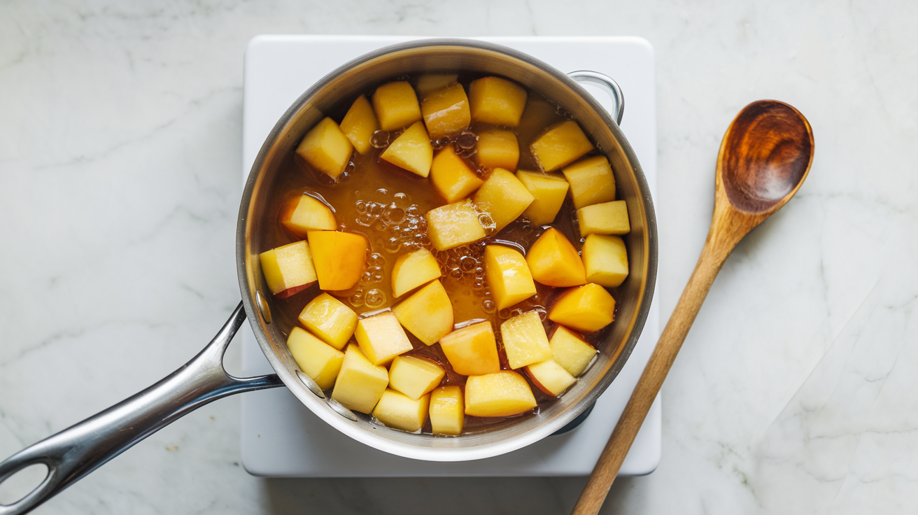 Peach Basil Panna Cotta - step 2