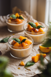Peach Basil Panna Cotta