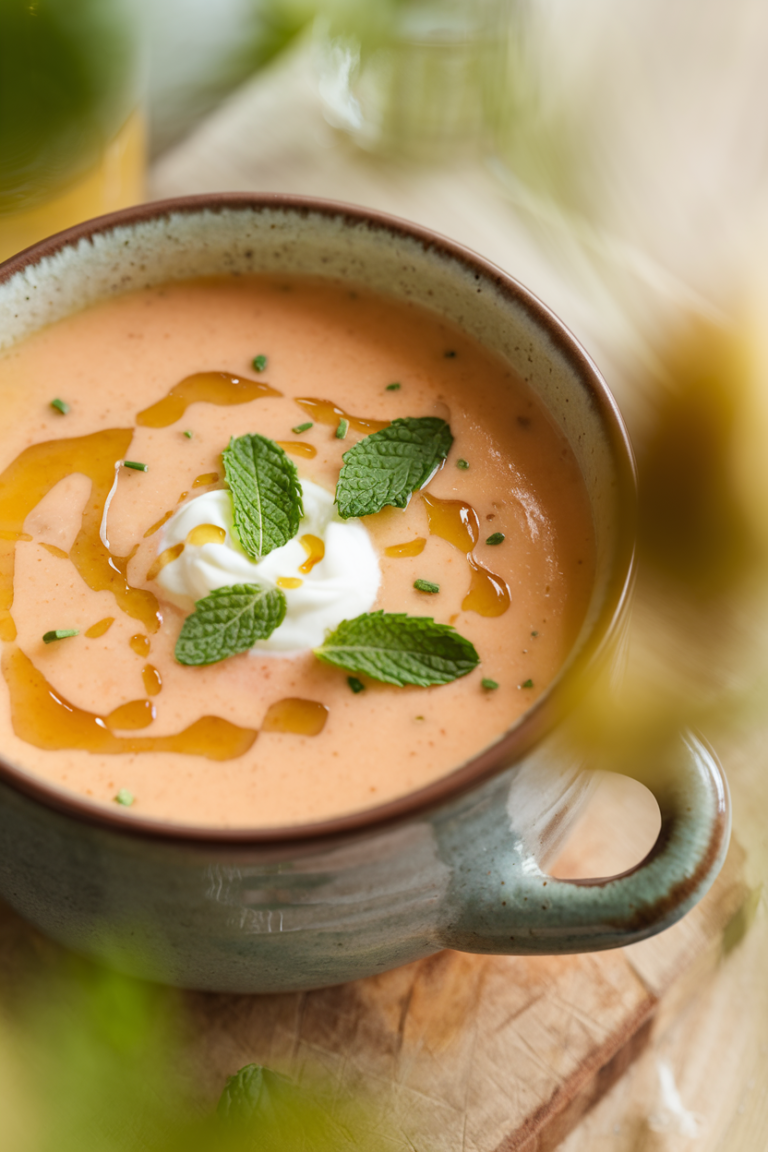 Refreshing Peach Ginger Chilled Soup
