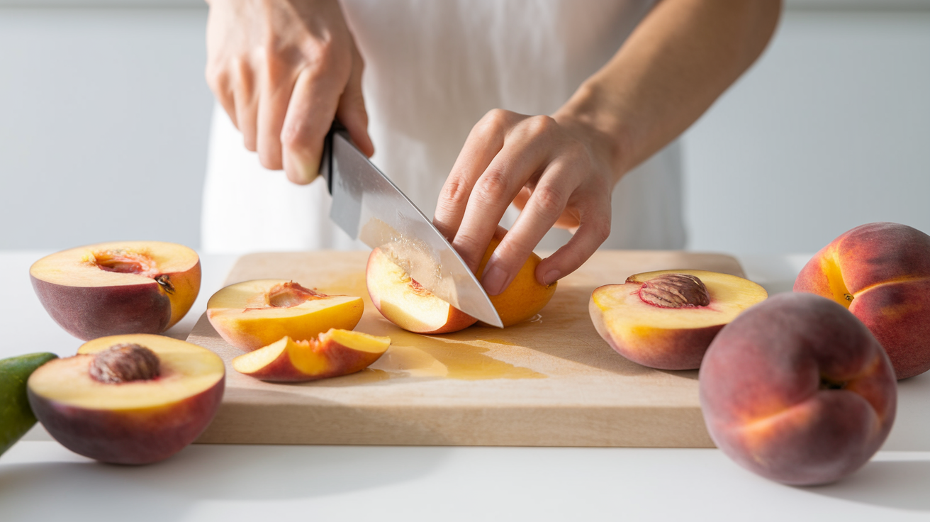 Peach Ginger Chilled Soup preparation