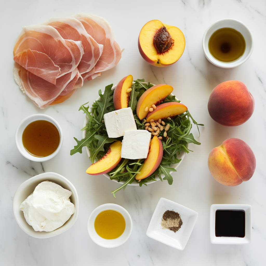 Peach Prosciutto Salad ingredients