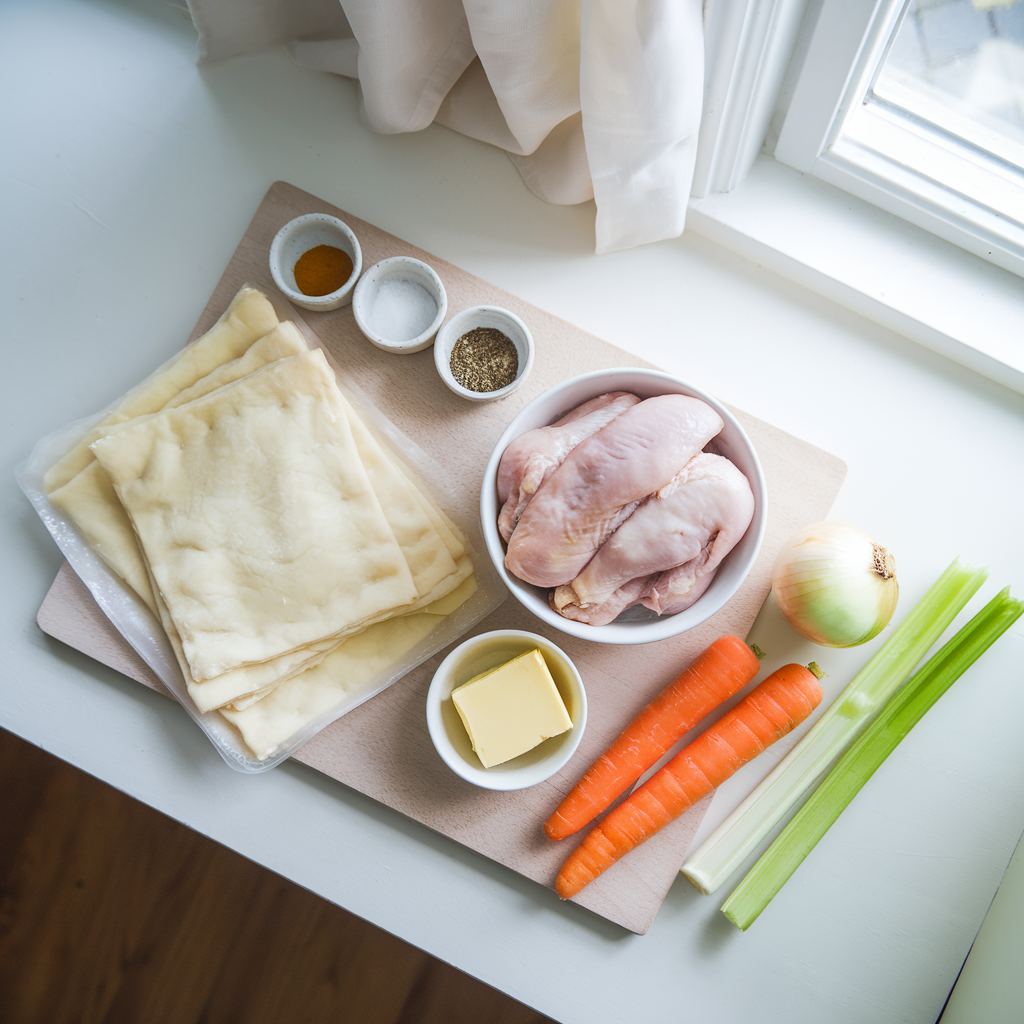 Rotisserie Chicken Pot Pie Turnovers ingredients