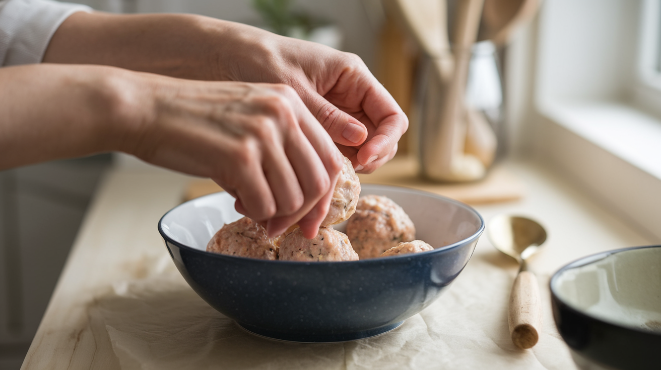Sunday Night Chicken Meatballs That Taste Like Grandma's Kitchen preparation
