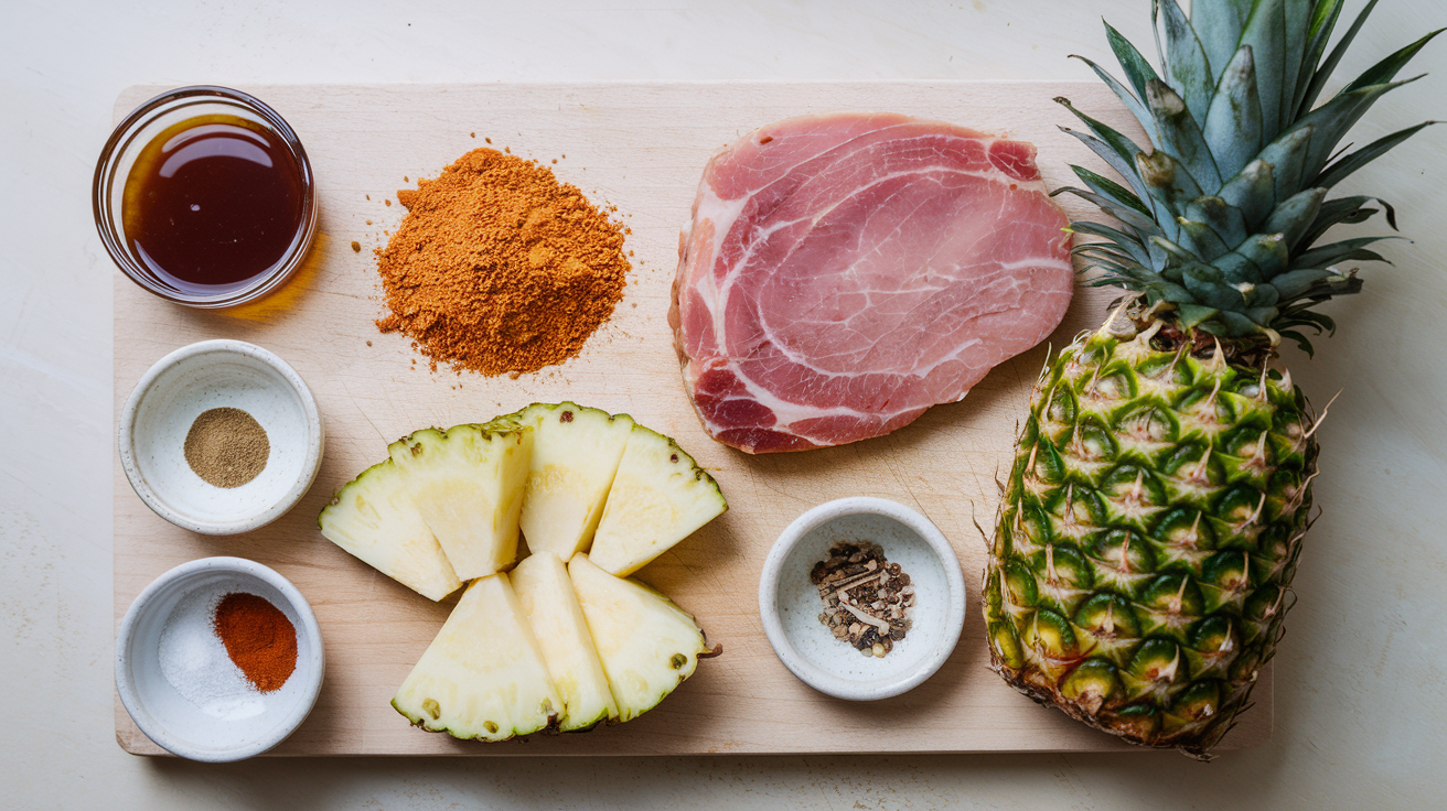 Sunday Supper Molasses Glazed Ham with Golden Pineapple ingredients