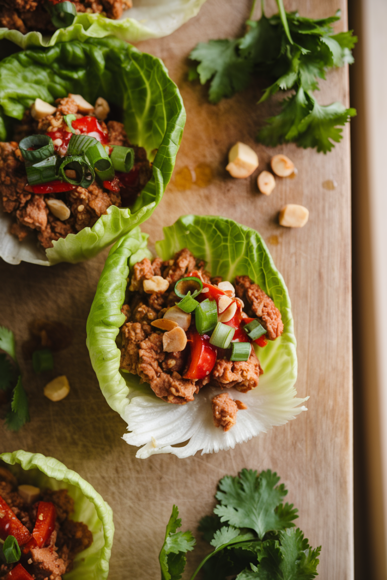 Fresh Thai Chicken Lettuce Wraps at Home
