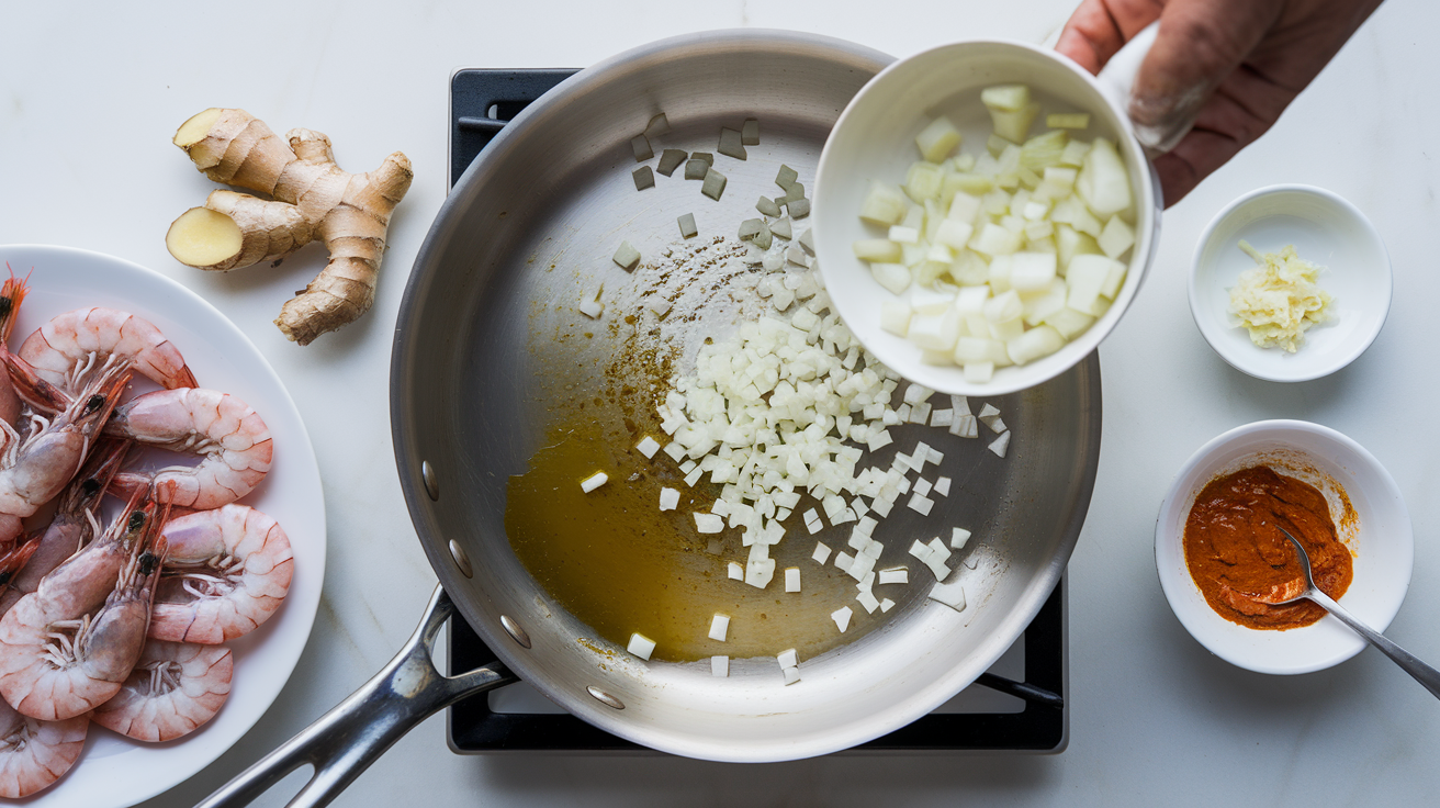 Thai Coconut Shrimp Curry - step 1