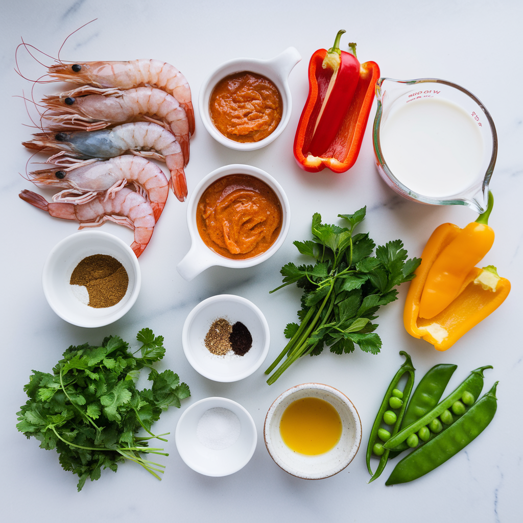 Thai Coconut Shrimp Curry ingredients