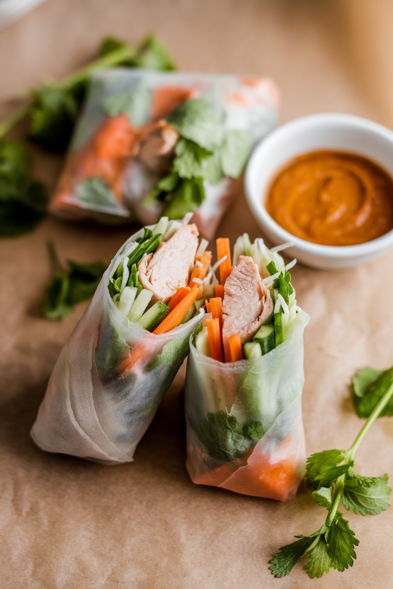 Fresh Vietnamese Chicken Spring Rolls for Summer