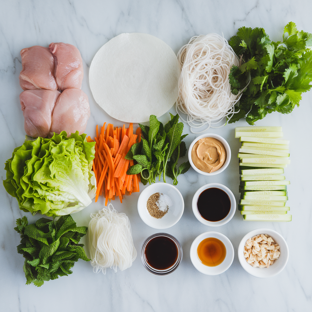 Vietnamese Chicken Spring Rolls ingredients