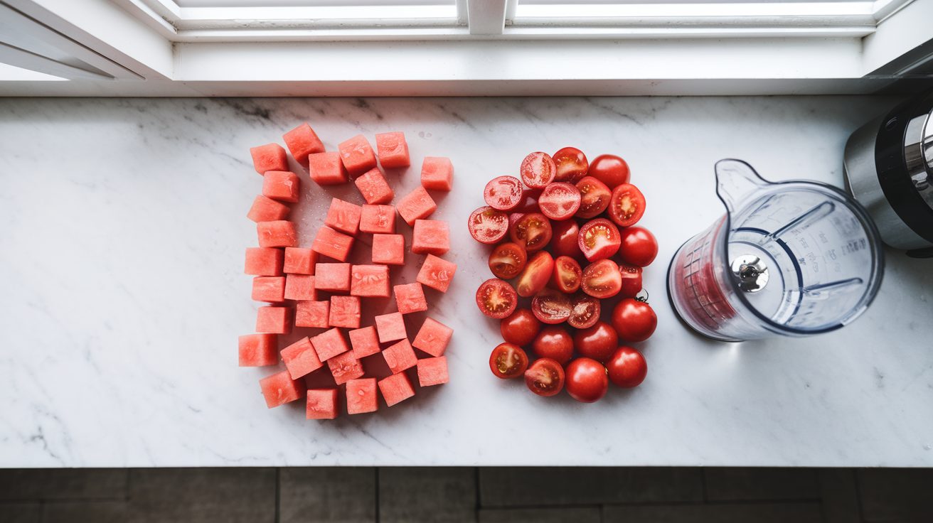 Watermelon Tomato Cold Bisque - step 1