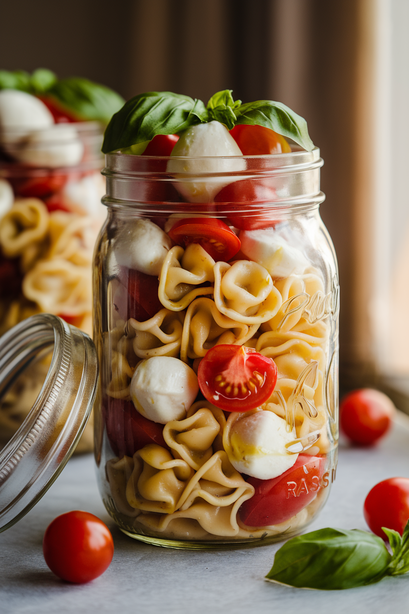 Caprese Tortellini Jar Salad