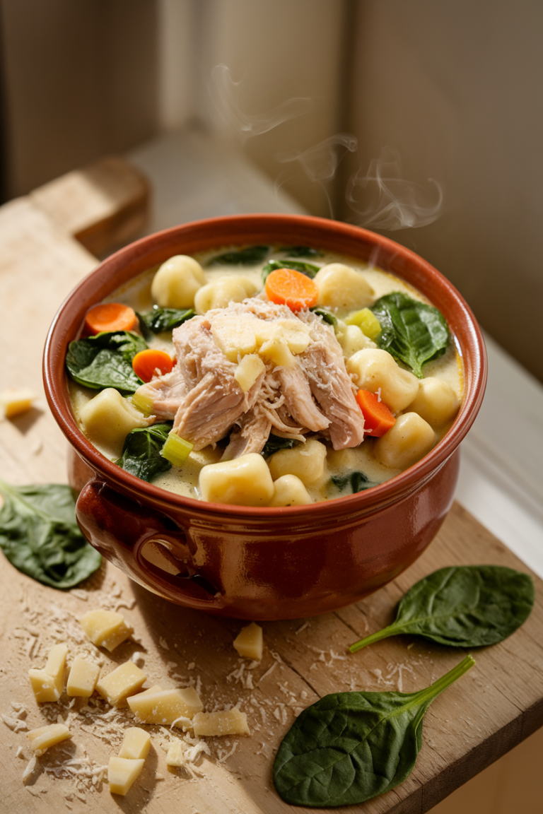Chicken and Spinach Gnocchi Soup
