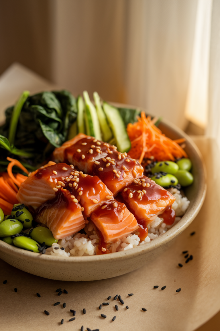 Korean Salmon Rice Bowl