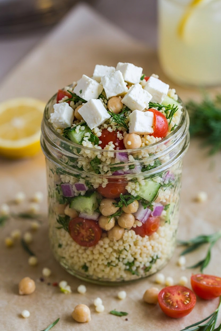lemon herb couscous jar