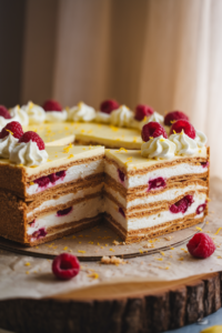 No Bake Lemon Raspberry Icebox Cake