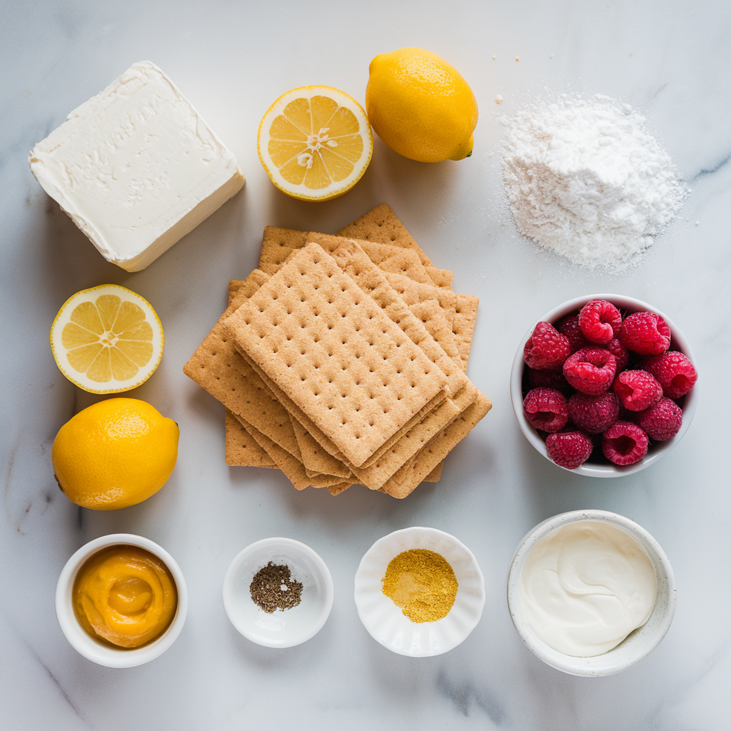 No Bake Lemon Raspberry Icebox Cake ingredients