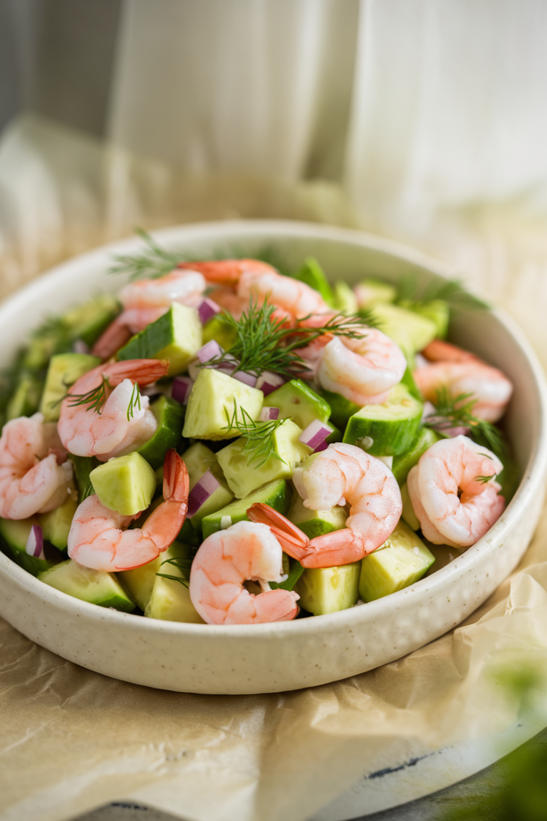 Fresh Shrimp Avocado Cucumber Salad
