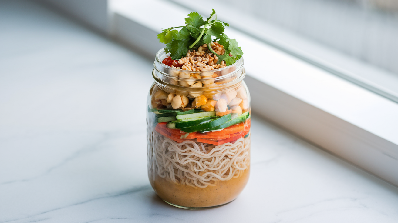 Thai Peanut Rice Noodle Jar - step 4