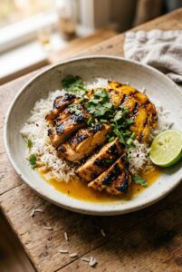 Grilled Mango Lime Chicken and Rice