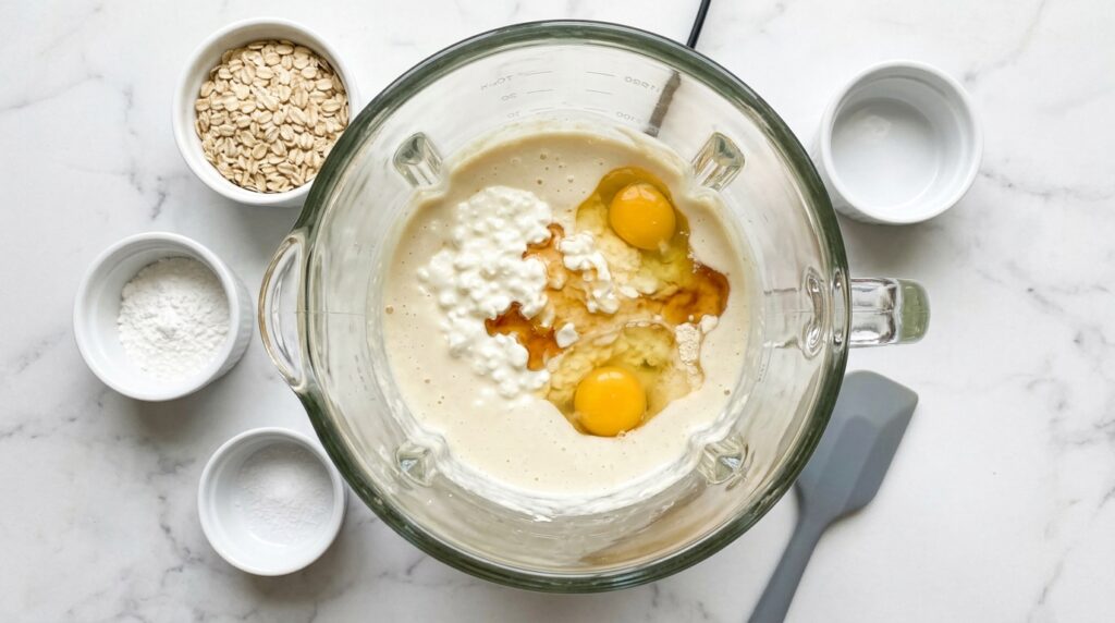 High Protein Peach Cobbler with Cottage Cheese Topping - step 2