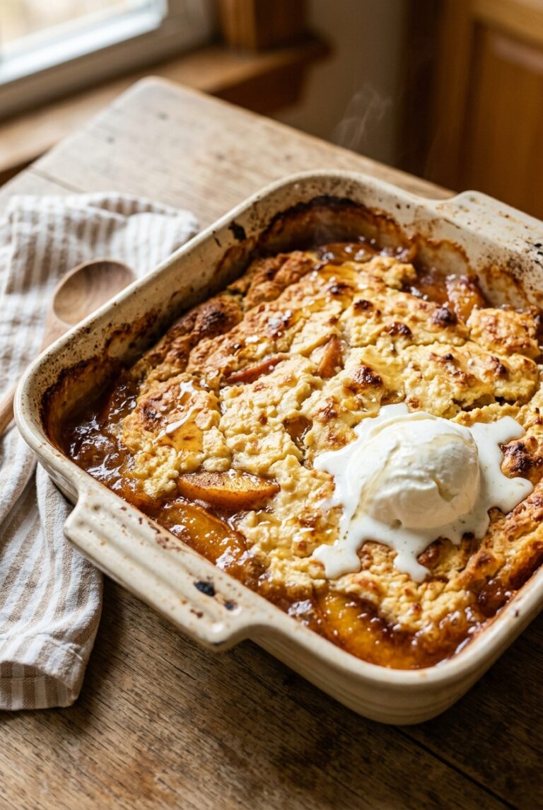 High Protein Peach Cobbler with Cottage Cheese Topping image