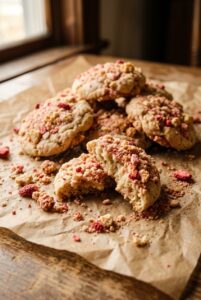 Strawberry Shortcake Crunch Cookies